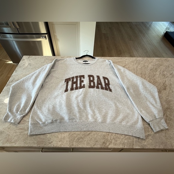 The Bar Tops - The Bar Heather Gray & Chocolate Varsity Sweatshirt